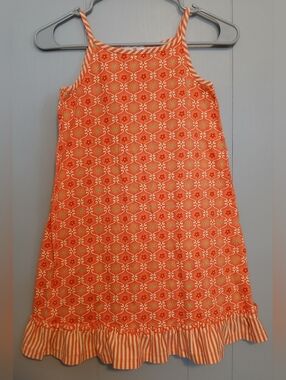 Hanna Andersson Girls 130 Orange Dress